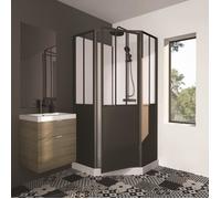 Gelco Cabine de douche 100 x 100 x 220 cm Style industriel Noir