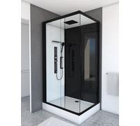 Cabine de douche 110x80x215cm - Verre Trempé - Mitigeur Chrome - DUALITY 3 RECTANGLE