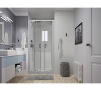 Cabine de Douche 120x80cm Kinedo Kinemagic Design, Niche, Thermo, Haute, Portes pivotantes