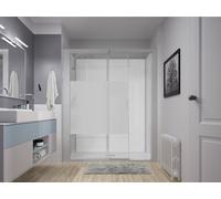 Cabine de Douche 170x80cm Kinedo Kinemagic Design, Niche, Bande Centrale, Thermo, Haute, Porte coulissante