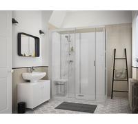 Cabine de Douche 170x90cm Kinedo Kinemagic Sérénité, Angle, Bande Centrale, Haute, Porte coulissante