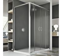 CABINE DE DOUCHE 2 PAROIS OUVERTURE CENTRALE 2 PORTES ANGULAIRE VERRE