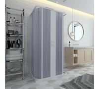 Cabine de douche 3 côtés en Plastique pvc 80x80x80 h 185 mod. Flex avec ouverture centrale