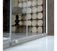 CABINE DE DOUCHE 3 CÔTÉS EN PVC PROFIL BLANC VERRE OPAQUE TRANSPARENT COULISSANT