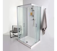 CABINE DE DOUCHE 3 FACES 80X80X80 2 FACES COULISSANTES ET UNE FACE FIXE VERRE 6MM