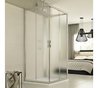 CABINE DE DOUCHE 3 PAROIS 70X72X70 CM VERRE OPAQUE OUVERTURE COULISSANT
