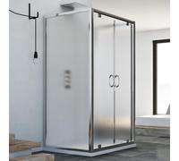 CABINE DE DOUCHE 3 PAROIS VERRE 2 PORTES À PIVOT SINTESI TRIO 2
