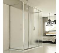 CABINE DE DOUCHE 3 PAROIS 90X120X90 CM 2 PORTES OPAQUE OUVERTURE COULISSANTES