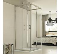 CABINE DE DOUCHE PAROI DOUCHE 3 PAROIS OUVERTURE ANGULAIRE VERRE COULISSANT