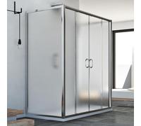 CABINE DE DOUCHE 3 PAROIS EN VERRE ET 2 PORTES COULISSANTES
