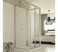 CABINE DE DOUCHE 3 PAROIS OUVERTURE 1 PORTE UNIQUE PLIANTE VERRE CARRÉ ITALIENNE