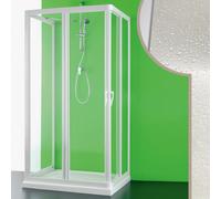 CABINE DE DOUCHE 3 PAROIS 80x80x80CM PVC CRILEX ACRYLIQUE 2 PORTES COULISSANTES