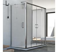 CABINE DE DOUCHE 3 PAROIS EN VERRE ET 2 PORTES COULISSANTES