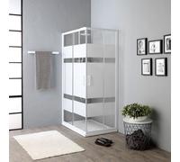 Kiamami Valentina - Cabine de douche rectangulaire 70x100 cm verre sérigraphié réversible | Venere