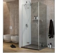 Cabine de douche 70x70 CM H198 Transparent avec Easyclean mod. Flip Porte + Fixe