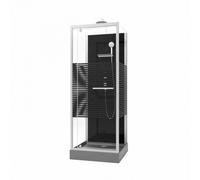 Cabine de douche 70x70cm Study 2 porte pivotante - sérigraphié gris anthracite