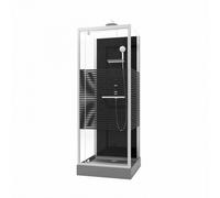 Cabine de douche 70x70cm Study 2 porte pivotante - sérigraphié gris anthracite AURLANE