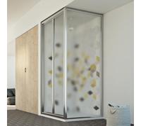 CABINE DE DOUCHE 2 PAROIS ANGULAIRE VERRE OUVERTURE 1 PORTE PLIANTE CARRÉ