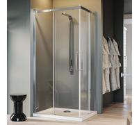 CABINE DE DOUCHE 90X100CM VERRE 8MM ANGULAIRE PORTE COULISSANTE EASYCLEAN DROITE