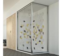 CABINE DE DOUCHE 80X100 CM H198 ANGULAIRE PORTE UNIQUE TRANSPARENT COULISSANT