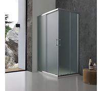 Cabine de douche 80x100 cm verre 6 mm mat peau d'orange Giada