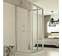 CABINE DE DOUCHE 3 PAROIS OUVERTURE 1 PORTE UNIQUE PLIANTE VERRE CARRÉ ITALIENNE