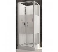 Cabine de douche 80x80 cm Izibox 2 - portes battantes sérigraphiées LEDA