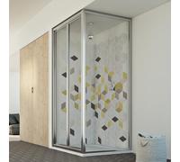CABINE DE DOUCHE 2 PAROIS ANGULAIRE VERRE OUVERTURE 1 PORTE PLIANTE CARRÉ