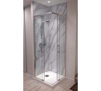 Cabine de douche 90x115 cm ouverture en angle avec Easy Entry hauteur 200 cm en verre trempé - FRASCIO