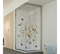 CABINE DE DOUCHE 90X120CM TRANSPARENT H198 ANGULAIRE RECTANGLE VERRE COULISSANT