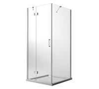 CABINE DE DOUCHE PORTE + FIXE VERRE OUVERTURE PIVOTANTE ANGULAIRE