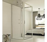CABINE DE DOUCHE 90X70X90 CM 3 PAROIS PORTE UNIQUE VERRE TRANSPARENT PIVOTANTE