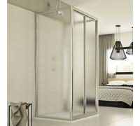 CABINE DE DOUCHE 90X75X90 CM 3 PAROIS VERRE OPAQUE PORTE UNIQUE PLIANTE