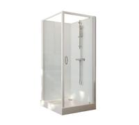 Cabine de douche 90x90 cm Iziglass 2 - porte pivotante - mitigeur thermo LEDA