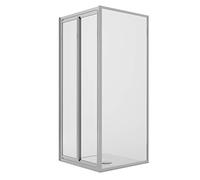 Cabine de Douche Angulaire 70x100CM H198 Verre Transparent Fixe+Saloon 2 Pivotantes 100 mod. West
