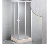 Forte: Cabine de douche intelligente d'angle en PVC-acrylique, anticalcaire, réductible, résistant aux chocs, kit complet, 70L x 70P x 185H, blanc