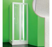CABINE DE DOUCHE ANGULAIRE OUVERTURE PLIANTE PVC CRILEX ACRYLIQUE BLANCHE