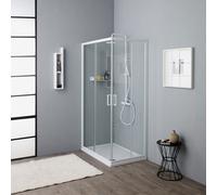 CABINE DE DOUCHE AVEC CHASSIS BLANC 70X90 CM VENERE