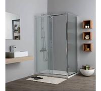 CABINE DE DOUCHE AVEC NOUVELLE NICHE CM 110 ET CÔTÉ FIXE CM 70 TRANSPARENT NEW GIADA
