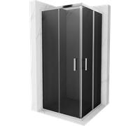 Cabine de douche carrée Mexen Rio 90 x 90 cm porte coulissante graphite/chrome