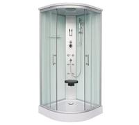 Cabine de douche complète SCALA 90 x 90 x 215 cm, Avec radio, jets de massage, douche complète avec receveur de douche, douche complète