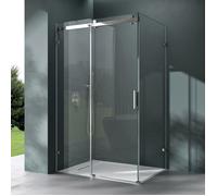 Cabine de douche en angle Mai & Mai Rav17-2K - Verre trempé ESG transparent 8mm - 80x100cm