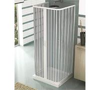 Cabine de douche en PVC avec trois parois ouverture centrale avec deux portes pliantes - Dimension: 70 x 90 x 70 cm, Hauter 185 cm