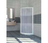 Cabine de douche en PVC circulaire ouverture latérale avec une porte pliantes, Dimension: 90 x 90 cm, Hauter 185 cm