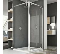 Idralite Cabine Douche 80x80 AP. 80 CM H185 trasparente modèle Sintesi Duo 2 Portillons