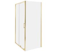 Cabine de Douche en Verre Trempé 80 x 100 x 185 cm 1 Porte Doré Yoro