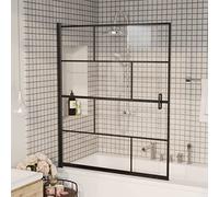 Cabine de douche ESG 116 x 140 cm noire avec profil en aluminium, verre de sécurité trempé et matériel de montage pour un montage facile, s'adapte à votre décoration de salle de bain