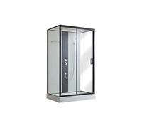 Cabine de douche hydromassante - 2 zones de jets de massage - L120 x P80 x H215 cm - Pluie tropicale et douchette - PRIMEA