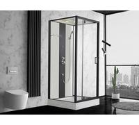 Cabine de douche hydromassante - 2 zones de jets de massage - L90 x P90 x H215 cm - pluie tropicale et douchette - PRIMEA