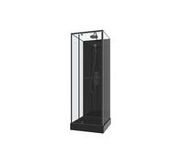 Cabine de douche installation réversible et hauteur ajustable - Noir - L90 x l90 x H213/232 cm - DAMILU
